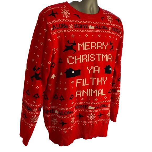 Home Alone Merry Christmas Ya Filthy Animal Ugly Christmas Sweater Size XL - Picture 2 of 10